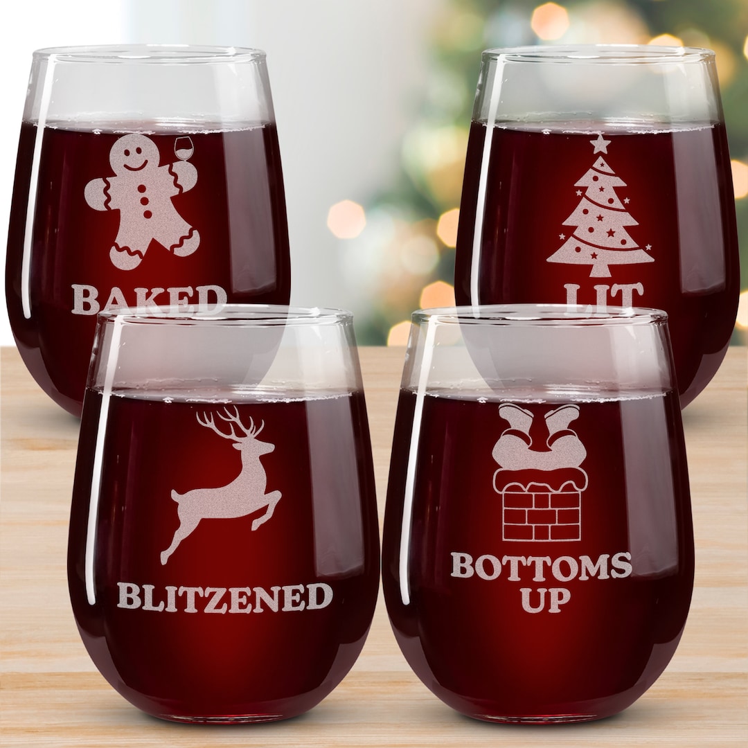 Funny Christmas Wine Glassesfunny Wine Gift for Women and Men