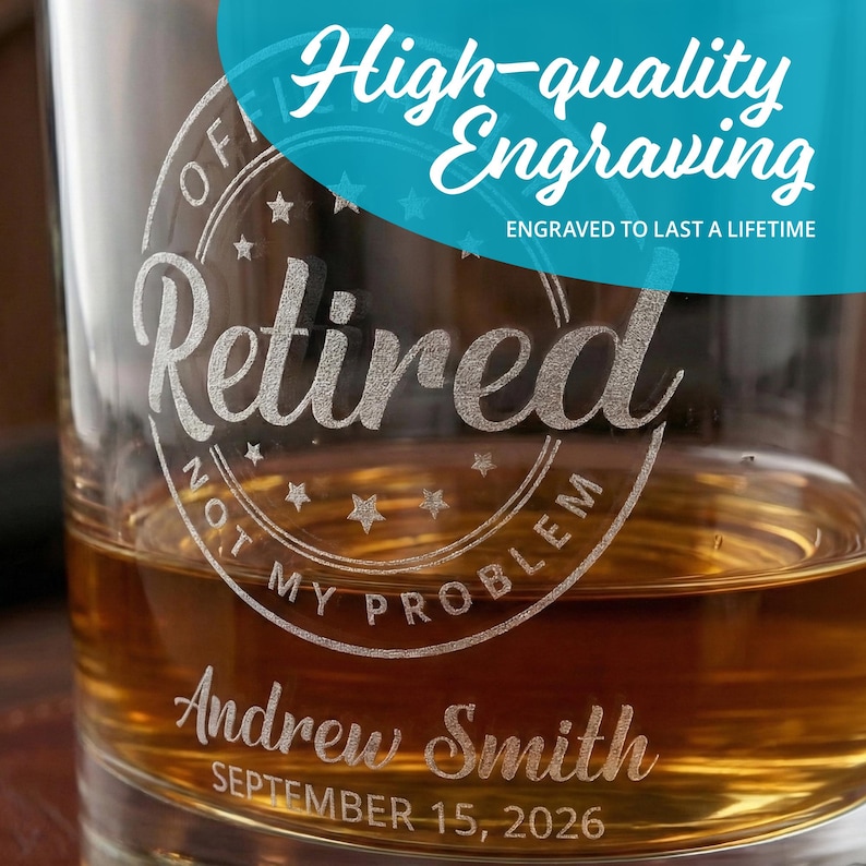 Retirement Glass Retirement Gifts for Men-whiskey Glass Retirement-bourbon Glasses ...