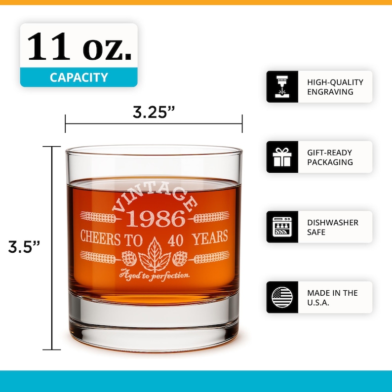 40th Birthday Gifts for Men and Women-1986-40th Birthday Gift For Him-Birthday Gift Ideas-40th Birthday-Cheers to 40 Years-Birthday Gift image 2