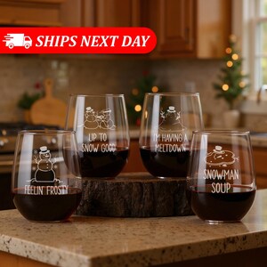 Funny Christmas Wine Glasses-Christmas Wine Glasses-Christmas Gifts For Women-Christmas Party Favors For Adults-Christmas Gifts For Men