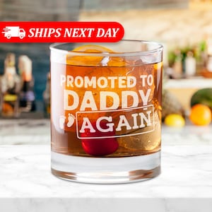 Promoted To Daddy Again-Pregnancy Announcement-Fathers Day Gift-Husband Baby Announcement-Daddy Again-Pregnancy Gift For Dad-Dad Gifts