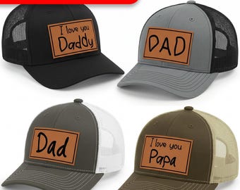 Custom Dad Hat with Kids Handwriting or Drawing, Personalized Engraved Hat, Father’s Day Gift for Dad, Custom Patch Cap, Dad Gift From Kids