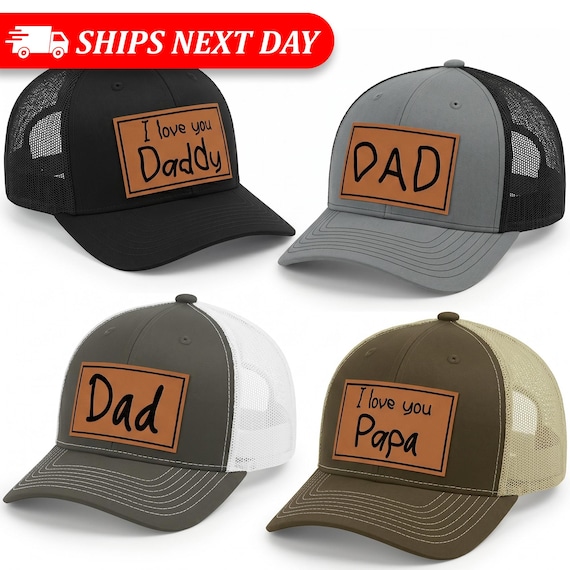 Custom Dad Hat with Kids Handwriting or Drawing, Personalized Engraved Hat, Father’s Day Gift for Dad, Custom Patch Cap, Dad Gift From Kids