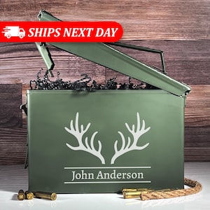 Personalized Hunting Gifts for Him – Custom Ammo Box – Duck Hunting Gift – Gifts for Dad, Boyfriend, or Men – Unique Gift Idea