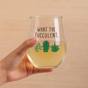 Regalos divertidos de suculentas - ¿Qué son las fuculentas? - Copa de vino con forma de planta - Cactus - Ideas de regalos para amantes de las plantas - Regalos para amantes de las plantas - Regalos de suculentas - Regalo de Navidad imagen 4