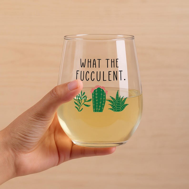 Regalos divertidos de suculentas - ¿Qué son las fuculentas? - Copa de vino con forma de planta - Cactus - Ideas de regalos para amantes de las plantas - Regalos para amantes de las plantas - Regalos de suculentas - Regalo de Navidad imagen 4