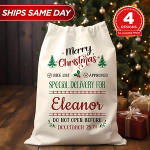 Personalized Christmas Sack-Personalized Christmas Bag-Christmas Tote Bag-Christmas Gift Bags-Santa Sack Christmas-Personalized Gift Bag