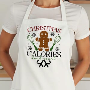 Christmas Calories Don&#39;t Count-Christmas Baking Apron-Womens Apron-Funny Christmas Aprons-Funny Apron-Cookie Apron-Christmas Apron-Xmas