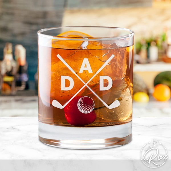 Dad Golf Whiskey Glass-Golf Gifts For Dad-Fathers Day Golf Gift-Golfing Gifts For Dad-Father's Day Gift-Golf Gifts For Him-Dad Gifts