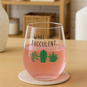 Regalos divertidos de suculentas - ¿Qué son las fuculentas? - Copa de vino con forma de planta - Cactus - Ideas de regalos para amantes de las plantas - Regalos para amantes de las plantas - Regalos de suculentas - Regalo de Navidad imagen 5