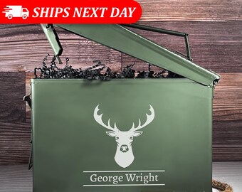 Personalized Gifts For Him-Personalized Hunting Gift-Ammo Box-Custom Ammo Box-Personalized Ammo Box-Hunting Gifts For Him-Hunter Gift