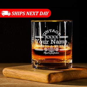 Personalized Whiskey Glass-Custom Birthday Gifts for Men and Women-Personalized Birthday Gift For Him-Birthday Gift-Custom Whiskey Glass
