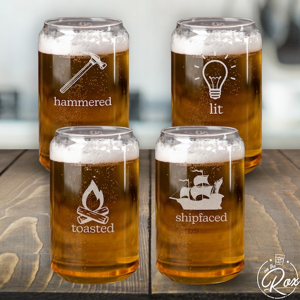 Funny Beer Glass-Funny Gifts For Him-Funny Beer Gift-Birthday Gift Ideas For Him-Birthday Gift for Him-Funny Gifts For Men-Lit-Shipfaced