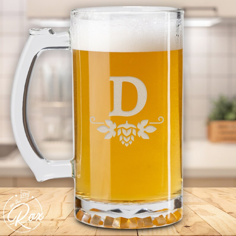 Monogram Beer Steinmonogram Custom Personalized Beer Mug Etsy
