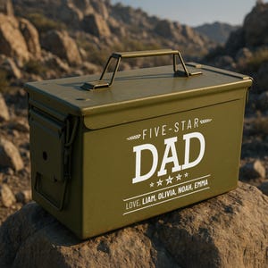 Personalized Ammo Box-Fathers Day Gift-Custom Ammo Box-Custom Ammo Can-Gifts For Dad-Fathers Day Gift From Wife-Fathers Day Gift From Kids