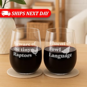Chicken Wine Glasses-Funny Chicken Gifts-Fluent in Fowl Language-Funny Chicken Wine Glass-Crazy Chicken Lady-Gift For Chicken Owner