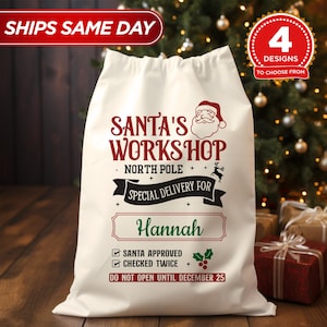 Personalized Christmas Sack-Personalized Christmas Bag-Christmas Tote Bag-Christmas Gift Bags-Santa Sack Christmas-Personalized Gift Bag