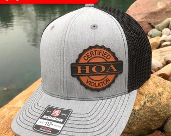 Hats For Men-Certified HOA Violator-Richardson 112 Trucker Hat-Funny Hat-New Home Gift For Men-Funny Gift For Him-Funny Trucker Hat-Hats