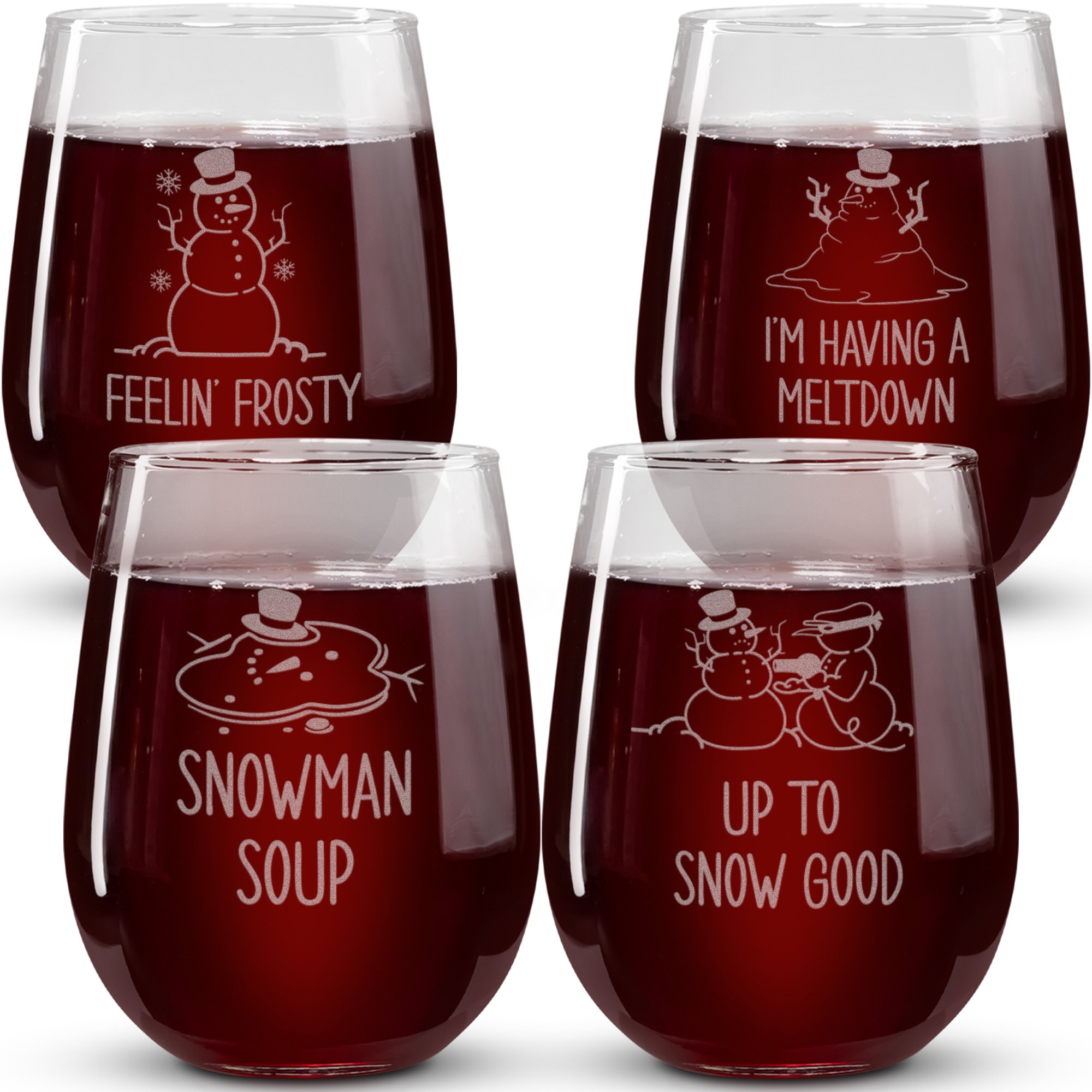 Set of 2 Merry Christmas Snowman Wine Glass, 15 Oz Christmas New Year Gift  Stemless Wine Glasses for…See more Set of 2 Merry Christmas Snowman Wine