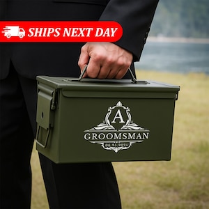 Personalized Ammo Box-Groomsmen Gifts-Groomsmen Gifts Personalized-Gift For Groomsmen-Groom Gift-Groomsmen Ammo Can-Groomsmen Proposal