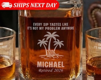 Personalized Retirement Gift For Him-Retirement Gift Box-Retirement Gifts For Men-Retired Decanter-Funny Retirement Gifts-Whiskey Retirement