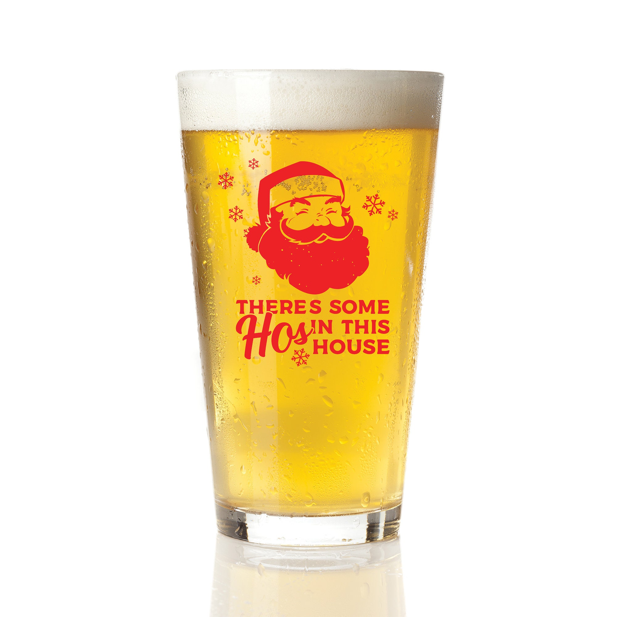 Funny Pint Glass Theres Some Hos in This House Etsy