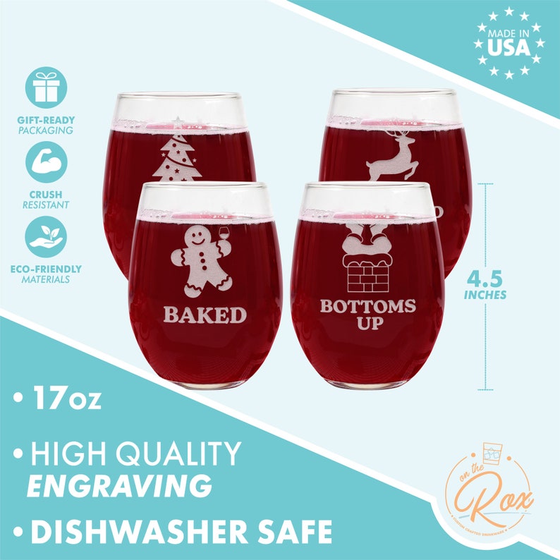 Funny Christmas Wine Glassesfunny Christmas Giftssecret Etsy