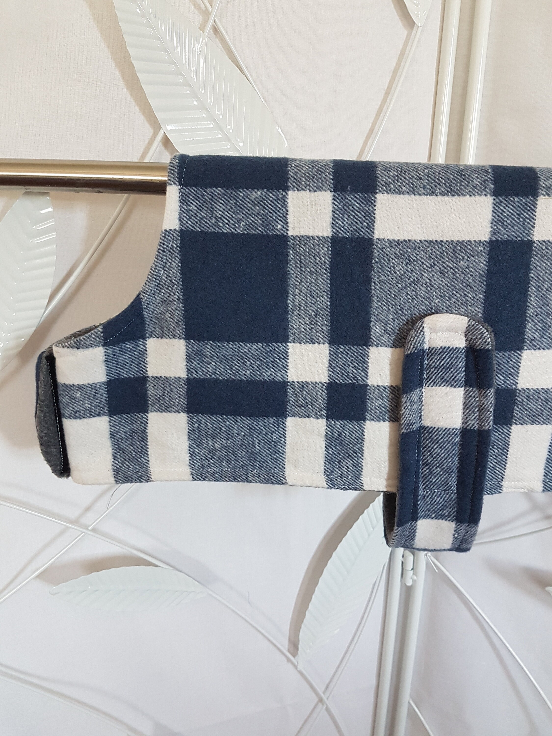 Medium Dog Coat Medium Navy Plaid Dog Coat Hand Made Dog Etsy Australia