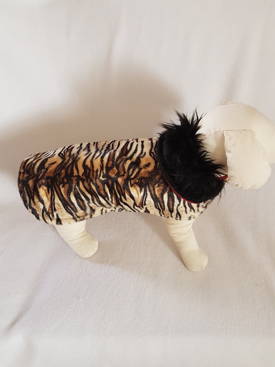 Small Chic Tiger Print Dog Coat Faux Fur Animal Print Faux Etsy