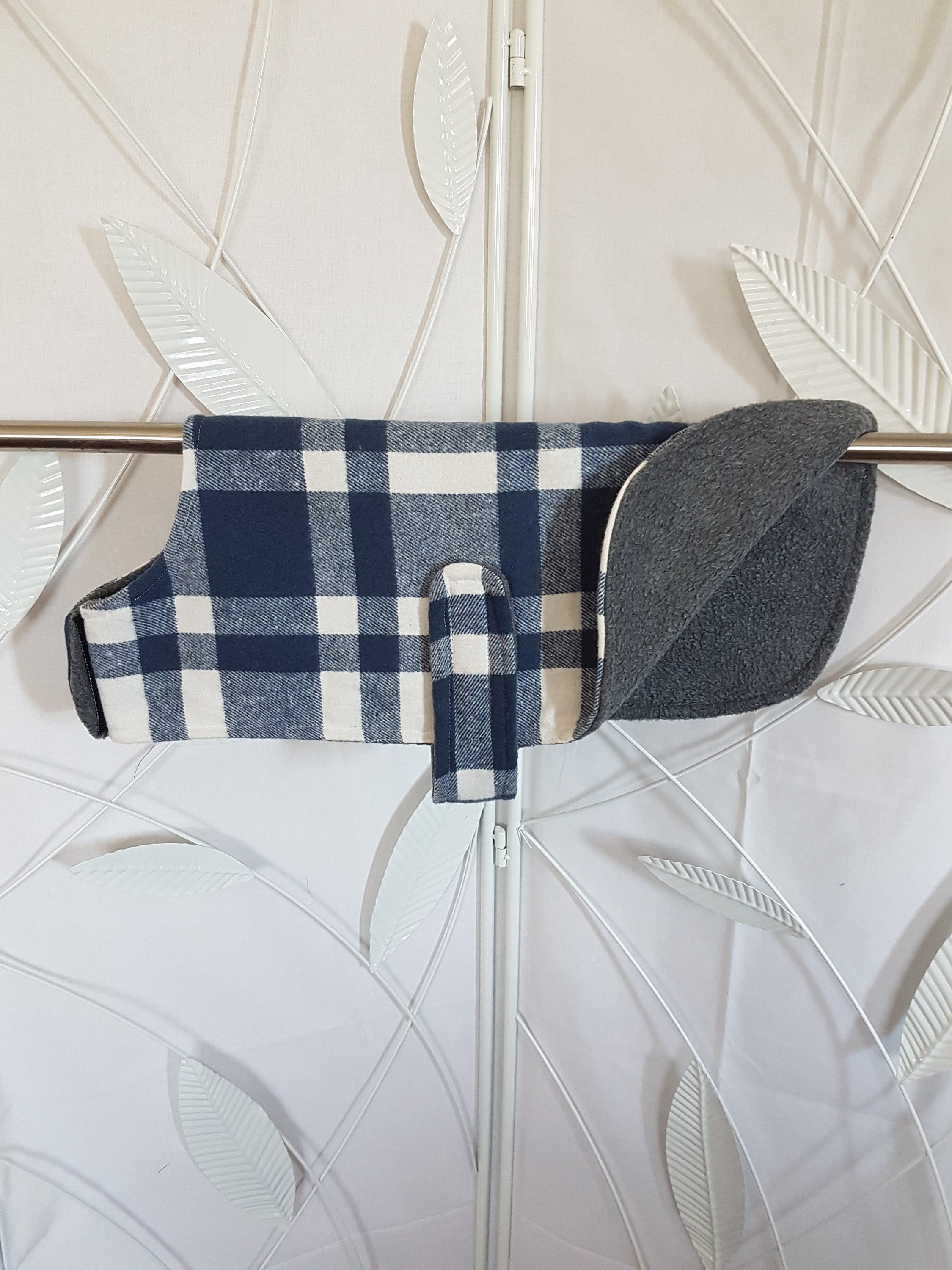 Medium Dog Coat Medium Navy Plaid Dog Coat Hand Made Dog Etsy Australia