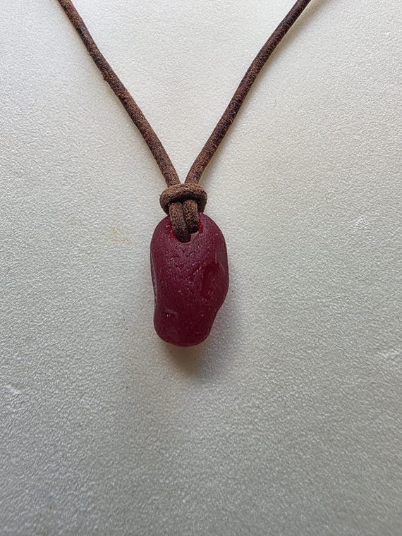 Collier Cordon En Cuir Avec Pendentif En Verre Rose - Marque True Spirit - Neuf Avec étiquettes - Bijou élégant