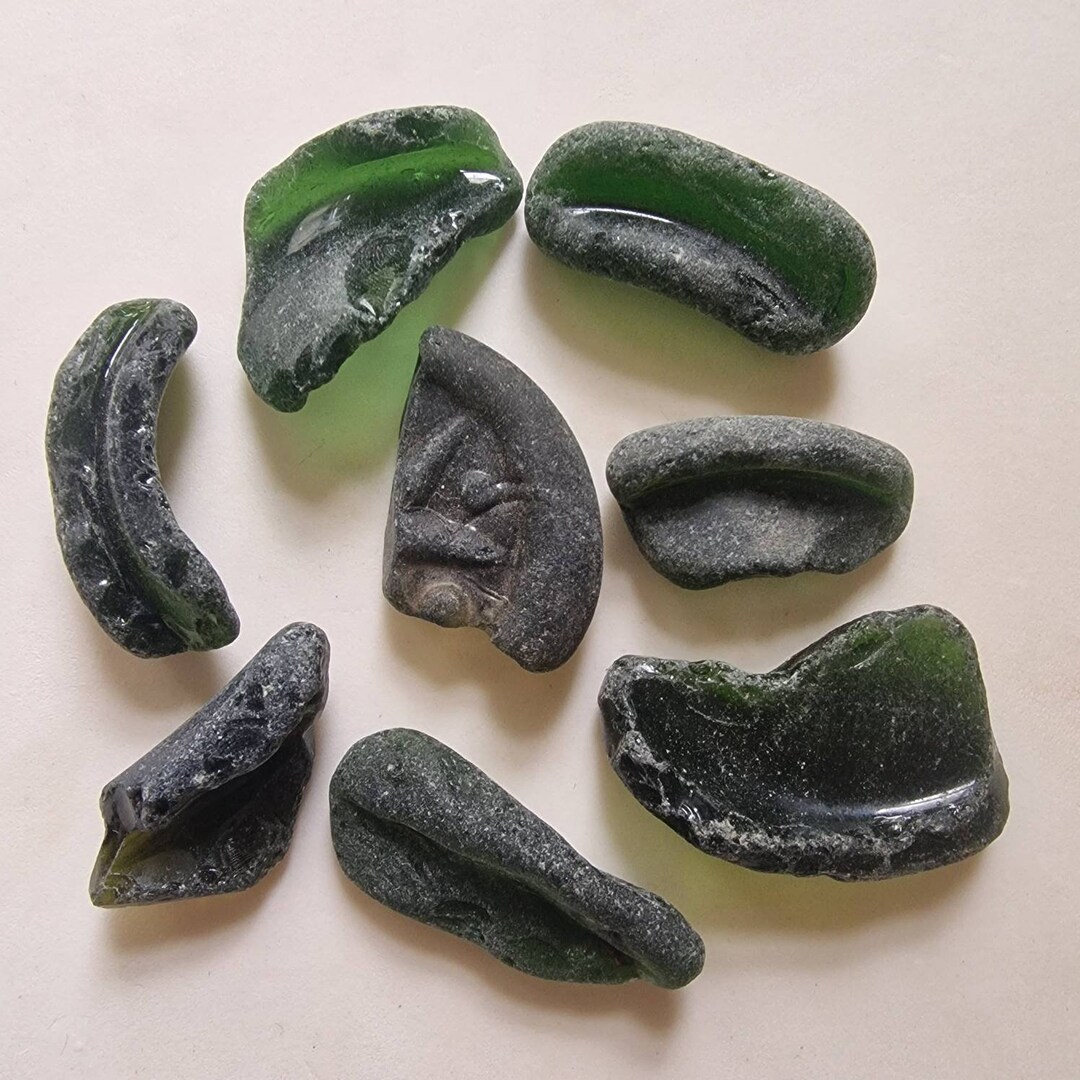 Genuine Welsh/uk Bottle Rims Green Sea Glass. Ideal Collectors Pieces ...