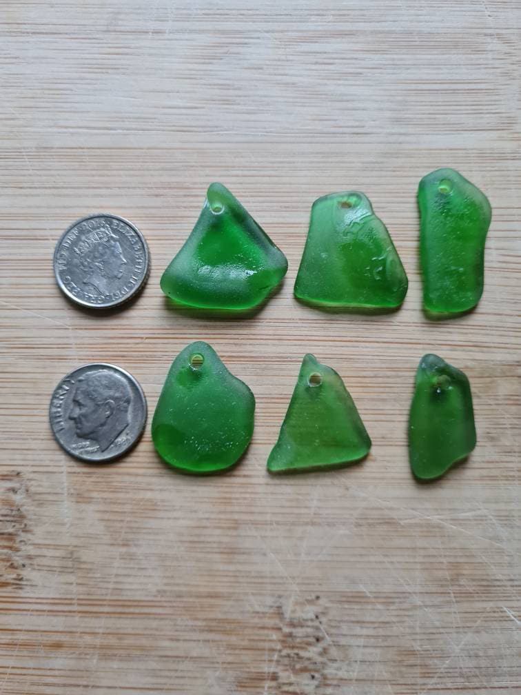 300g Welsh Green Seaglass pieces of various conditions shades shapes & sizes. 