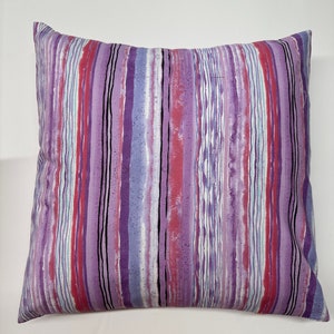 Free Spirit Meadowlark Purple Pinks Striped Cotton Pillow Cover/ 18&quot; x 18&quot;/16&quot; x 16&quot;/Easter