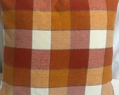 Multi Orange Tones Autumn Plaid 16 quot x 16 quot 18 quot x 18 quot 20 quot x 20 quot Flannel Pillow Cover Accent Pillow Fall