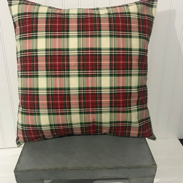 Christmas Lodge Plaid/  16" x 16"/18" x 18"/20"x 20" Cotton Pillow Cover/Accent Pillow/