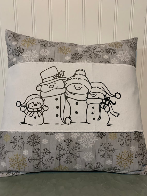 Snowman Family Pillow Wrap/pillow/winter