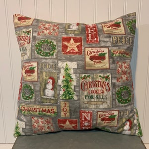 Country Christmas Patchwork/16&quot; x 16&quot;/ 18&quot; x 18&quot;/Flannel Pillow Cover/Christmas