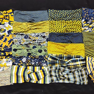 25 Different University of Michigan Wolverines Women&#39;s Stretchy Twisted Knot Turban Headband, Head Wrap, knit fabric, Scrunchy