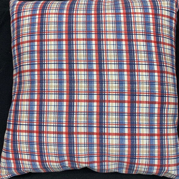 Blue Plaid Pillow Etsy