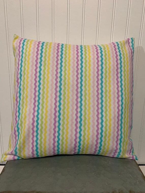 Easter Rick Rack Stripe Pastel Cotton Pillow Cover/ 18 X | Etsy