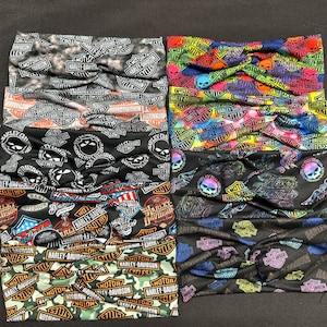 NEW 9 Different Orange  Fire Motorcycle Women&#39;s Stretchy Twisted Knot Wide Headbands, knit fabric, Motorcycle Options 69-77