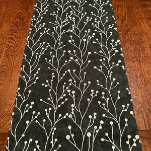 NEW Dark Green Woodsy Cotton Canvas Linen Table Runner, Various Lengths, Perfect for Fall Decorating