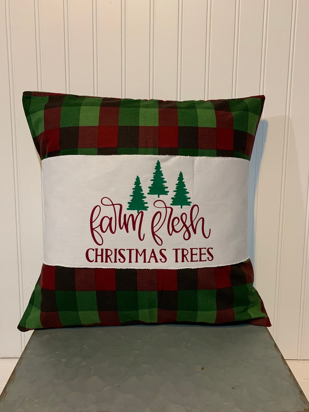 FARM FRESH Christmas Trees Pillow Wrap/pillow/holiday Pillows/ Etsy