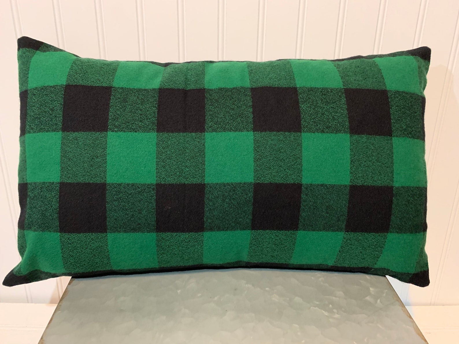 12x 20 Accent Flannel Pillow Cover Buffalo Plaid Etsy