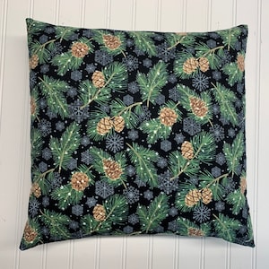 Pine and  Pine Cones/  16&quot; x 16&quot;/18&quot; x 18&quot;/ Flannel Pillow Cover/Accent Pillow/Christmas Pillow/Winter Pillow
