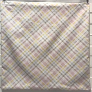 Pastel Plaid Flannel Pillow Cover/ 18&quot; x 18&quot;/16&quot; x 16&quot;/Easter