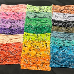 37 Different  Bandana Paisley, Women&#39;s Stretchy Twisted Turban Headband, Head Wrap, knit fabric, One Size Fits