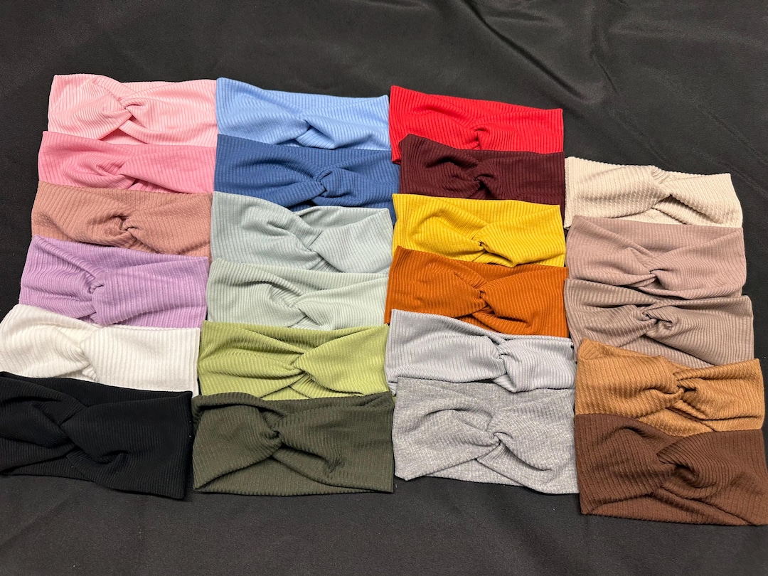23 Different Rib Knit Solid Women's Stretchy Twisted Knot Turban ...