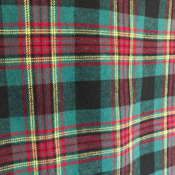 Teal and Red Plaid /16" x 16"/ 18" x 18"/20" x 20"/24" x 24"/ Flannel Pillow Cover/Christmas